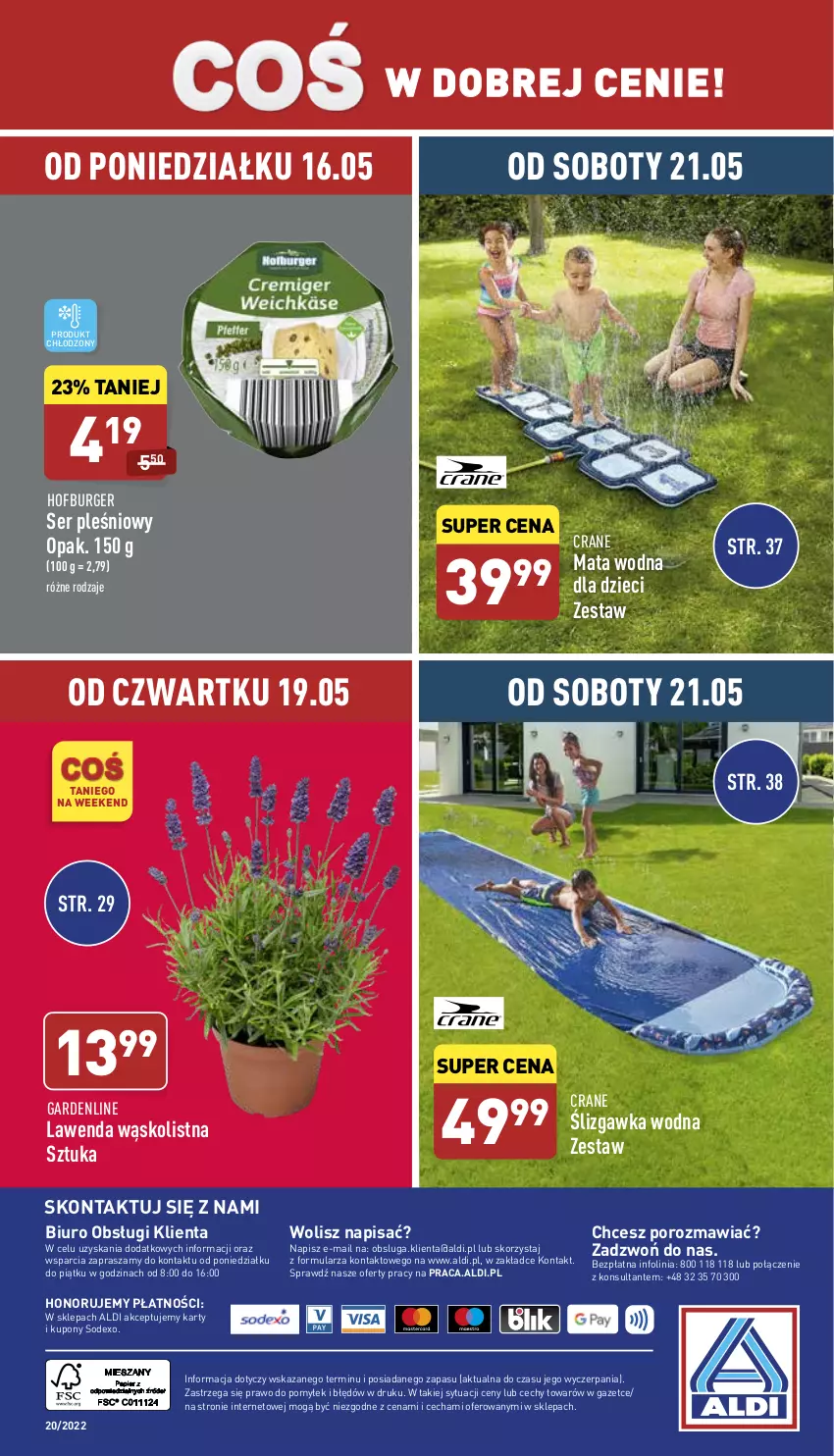 Gazetka promocyjna Aldi - Katalog spożywczy - ważna 16.05 do 21.05.2022 - strona 31 - produkty: Biuro, Burger, Dzieci, Hofburger, Mata wodna, O nas, Por, Ser, Ser pleśniowy