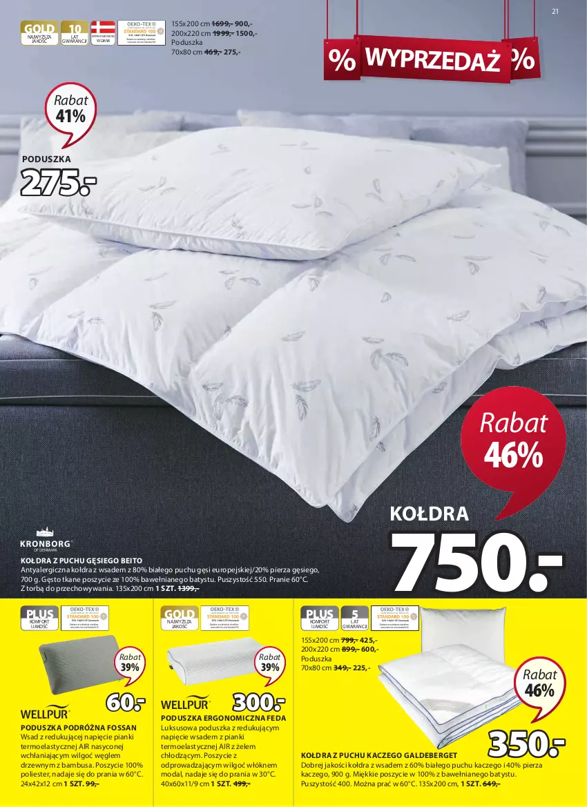 Gazetka promocyjna Jysk - Oferta tygodnia - ważna 22.06 do 05.07.2022 - strona 22 - produkty: Kołdra, Kołdra z puchu, LG, Moda, Poduszka