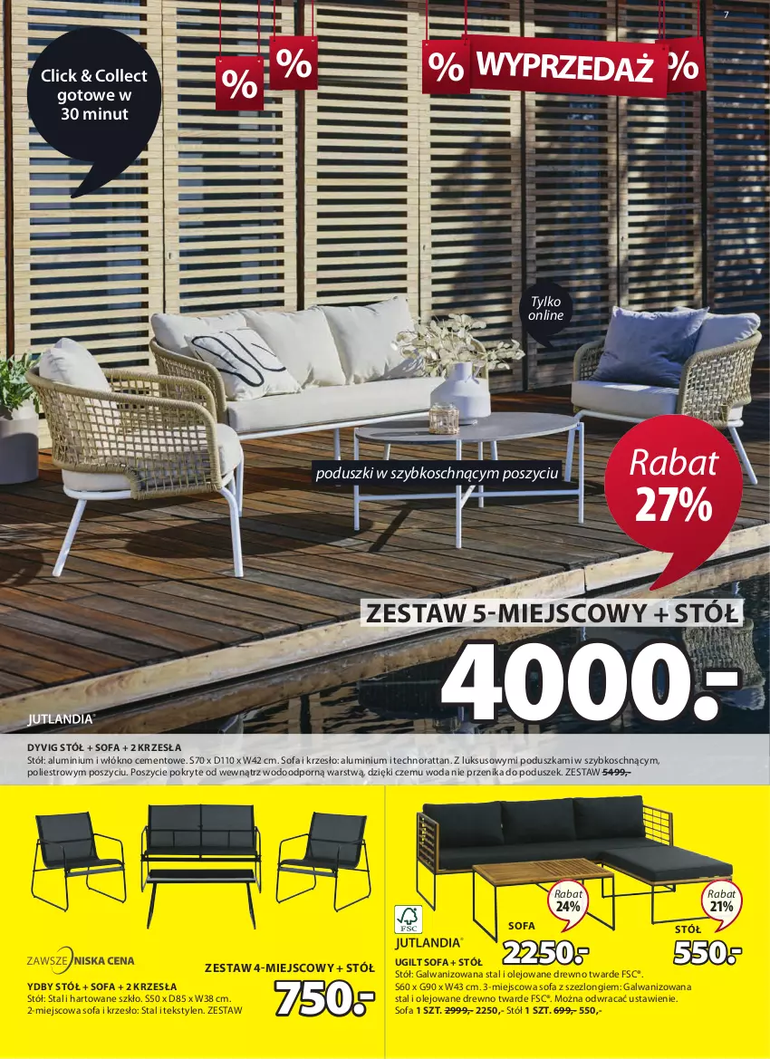 Gazetka promocyjna Jysk - Oferta tygodnia - ważna 22.06 do 05.07.2022 - strona 8 - produkty: Cement, Fa, Krzesło, Olej, Poduszka, Por, Sofa, Stół, Szezlong, Woda