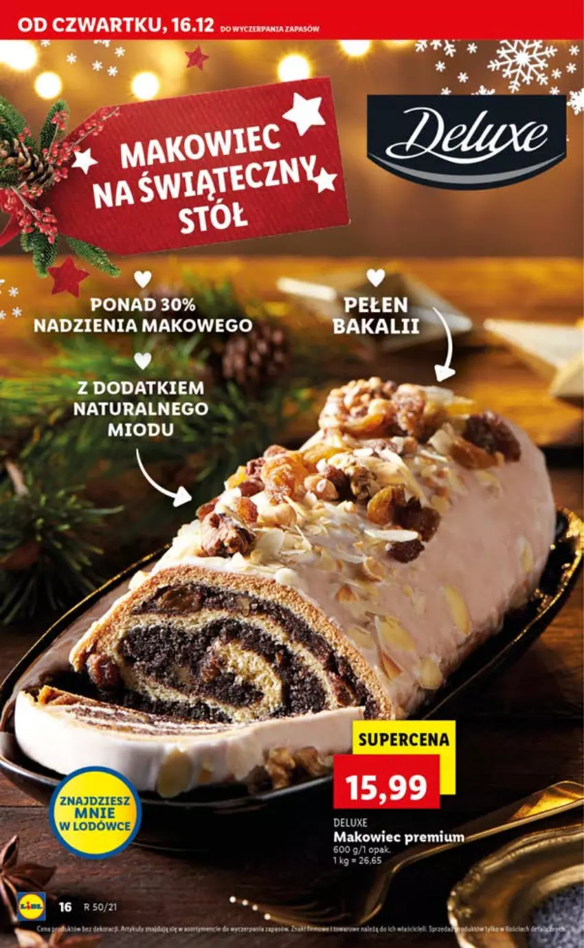 Gazetka promocyjna Lidl - GAZETKA OD 16.12 DO 19.12 - ważna 16.12 do 19.12.2021 - strona 16 - produkty: Makowiec, Zegar