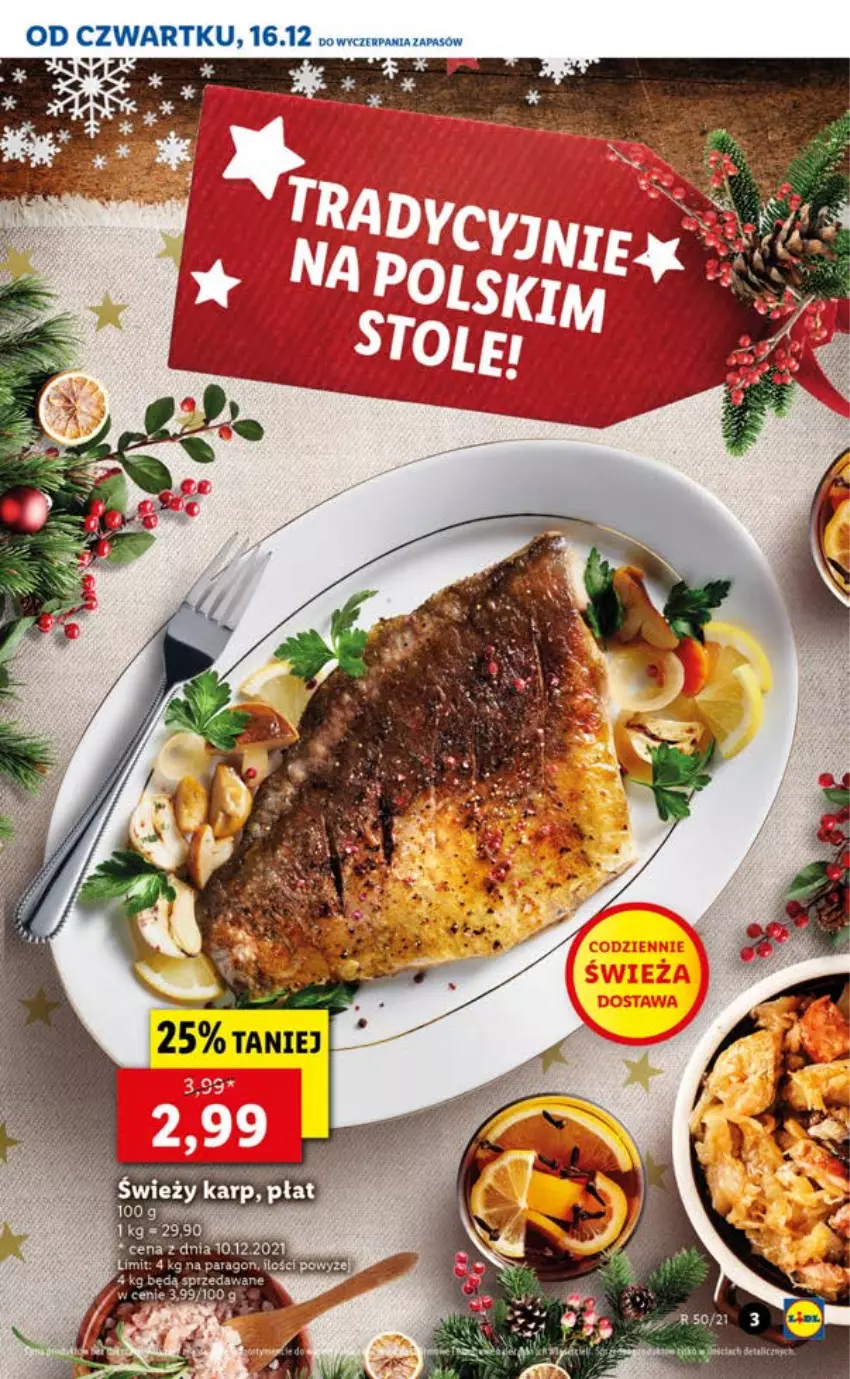 Gazetka promocyjna Lidl - GAZETKA OD 16.12 DO 19.12 - ważna 16.12 do 19.12.2021 - strona 3 - produkty: Karp