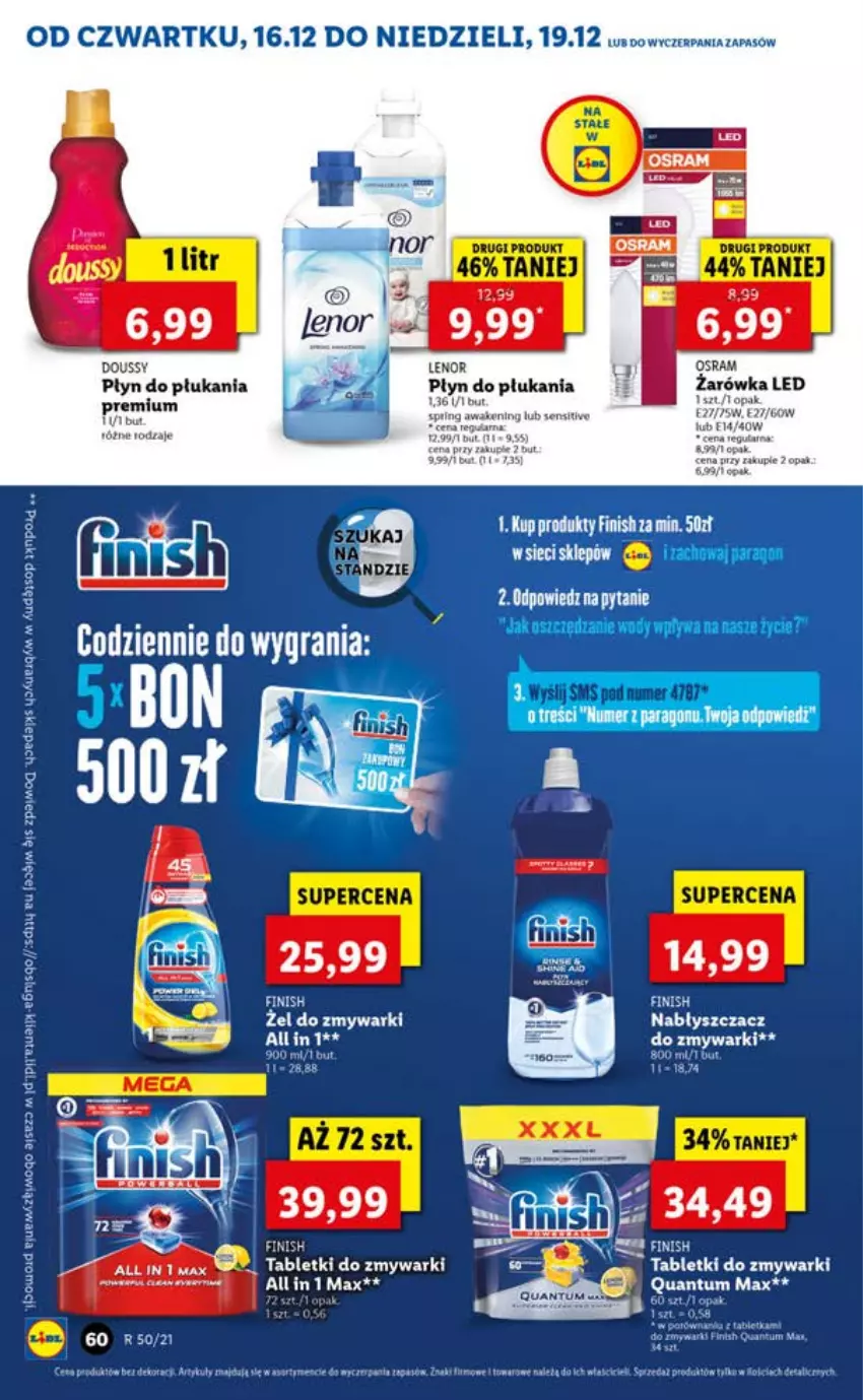 Gazetka promocyjna Lidl - GAZETKA OD 16.12 DO 19.12 - ważna 16.12 do 19.12.2021 - strona 60 - produkty: Koc, Lenor, Płyn do płukania, Por, Tablet, Tabletki do zmywarki, Zmywarki