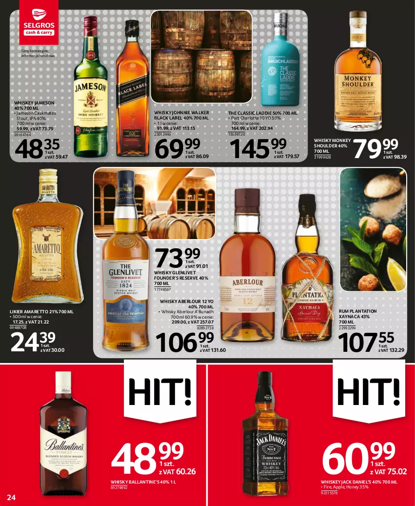 Gazetka promocyjna Selgros - Oferta spożywcza - ważna 28.10 do 09.11.2021 - strona 24 - produkty: Jameson, Johnnie Walker, Lack, Likier, Plantation, Por, Rum, Ser, Whiskey, Whisky