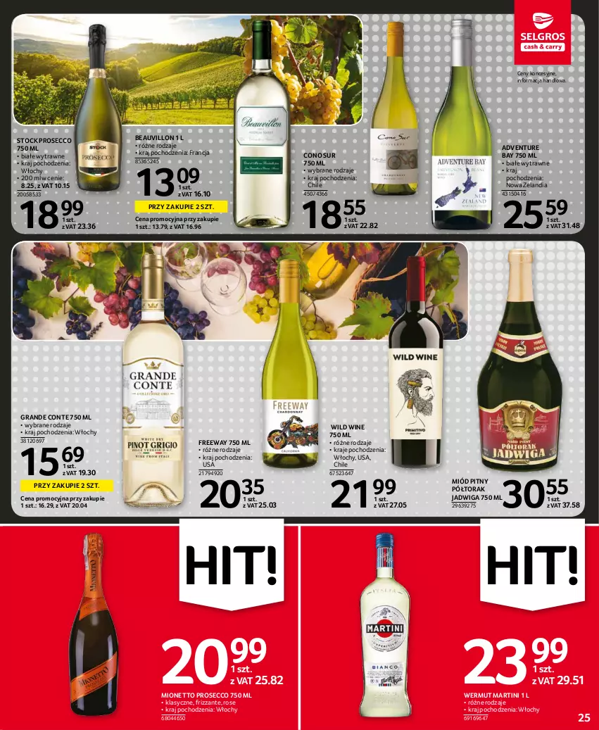 Gazetka promocyjna Selgros - Oferta spożywcza - ważna 28.10 do 09.11.2021 - strona 25 - produkty: Gra, Martini, Miód, Miód pitny, Mionetto, Prosecco, Stock