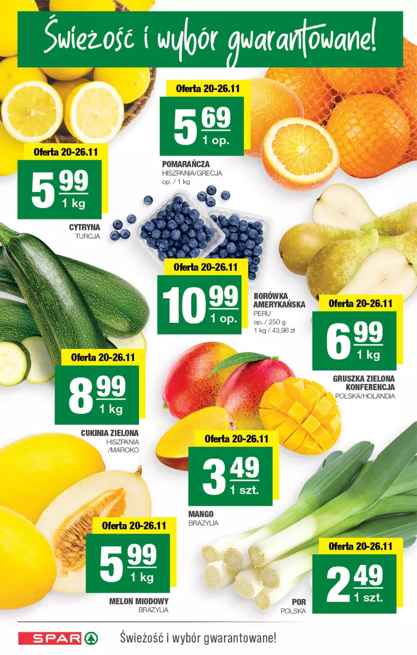 Gazetka promocyjna Spar - Spar - ważna 17.11 do 27.11.2024 - strona 2 - produkty: Borówka, Mango, Melon