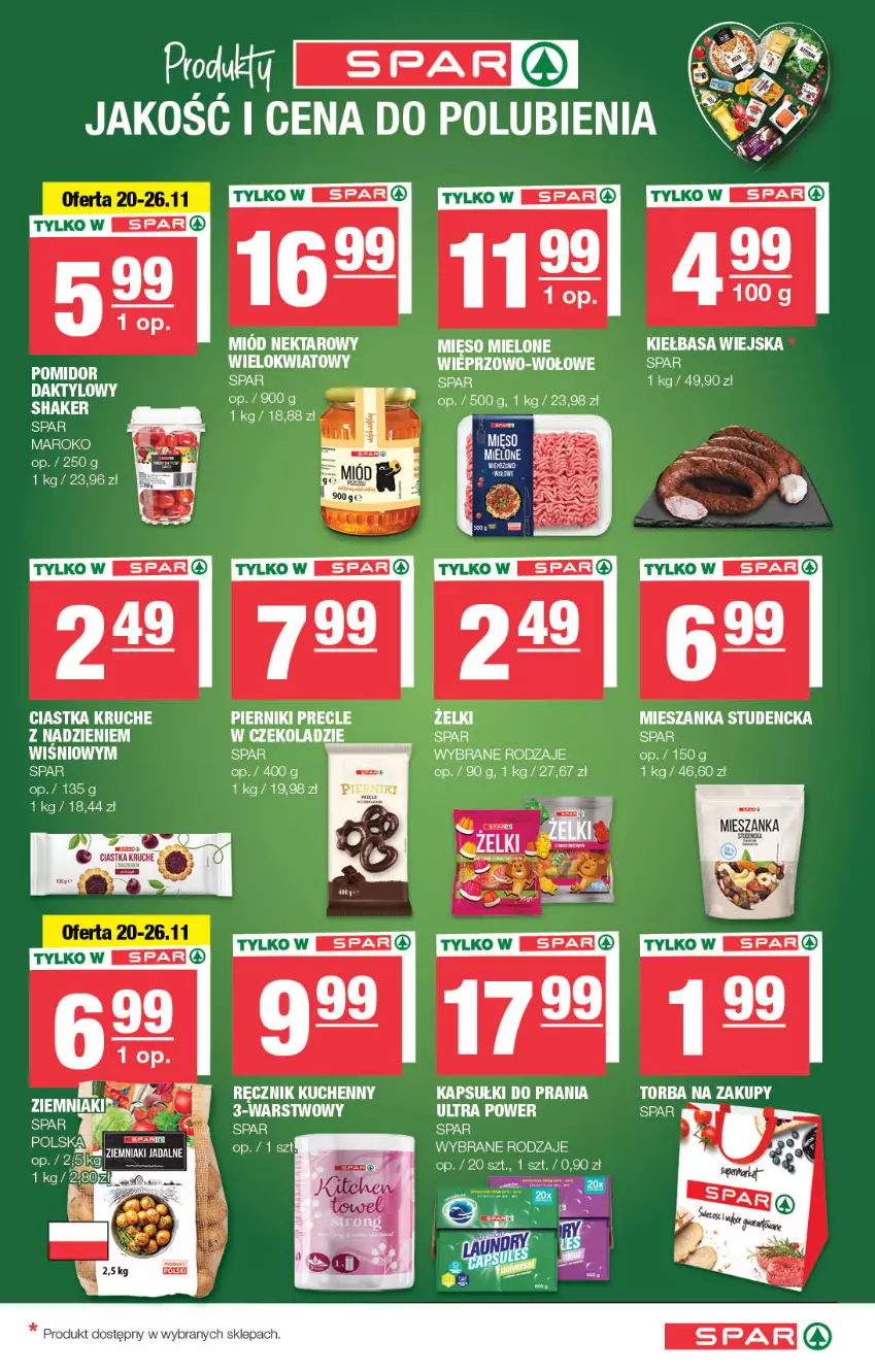 Gazetka promocyjna Spar - Spar - ważna 17.11 do 27.11.2024 - strona 5 - produkty: Ciastka, Fa, Kapsułki do prania, Mieszanka studencka, Miód, Nektar, Piernik, Precle, Torba, Torba na zakupy