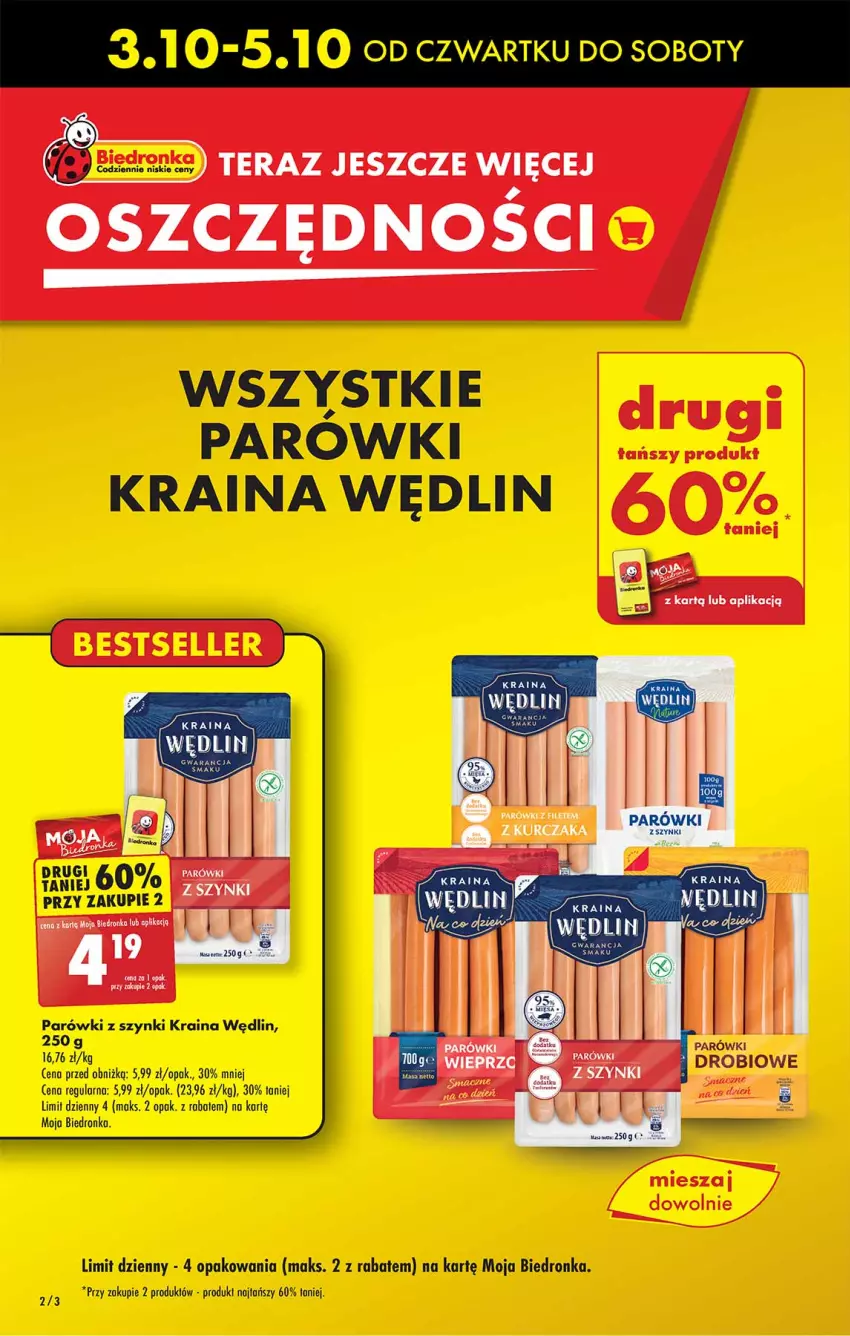 Gazetka promocyjna Biedronka - Od czwartku - ważna 03.10 do 09.10.2024 - strona 2 - produkty: Dron, Parówki, Parówki z szynki, Tera