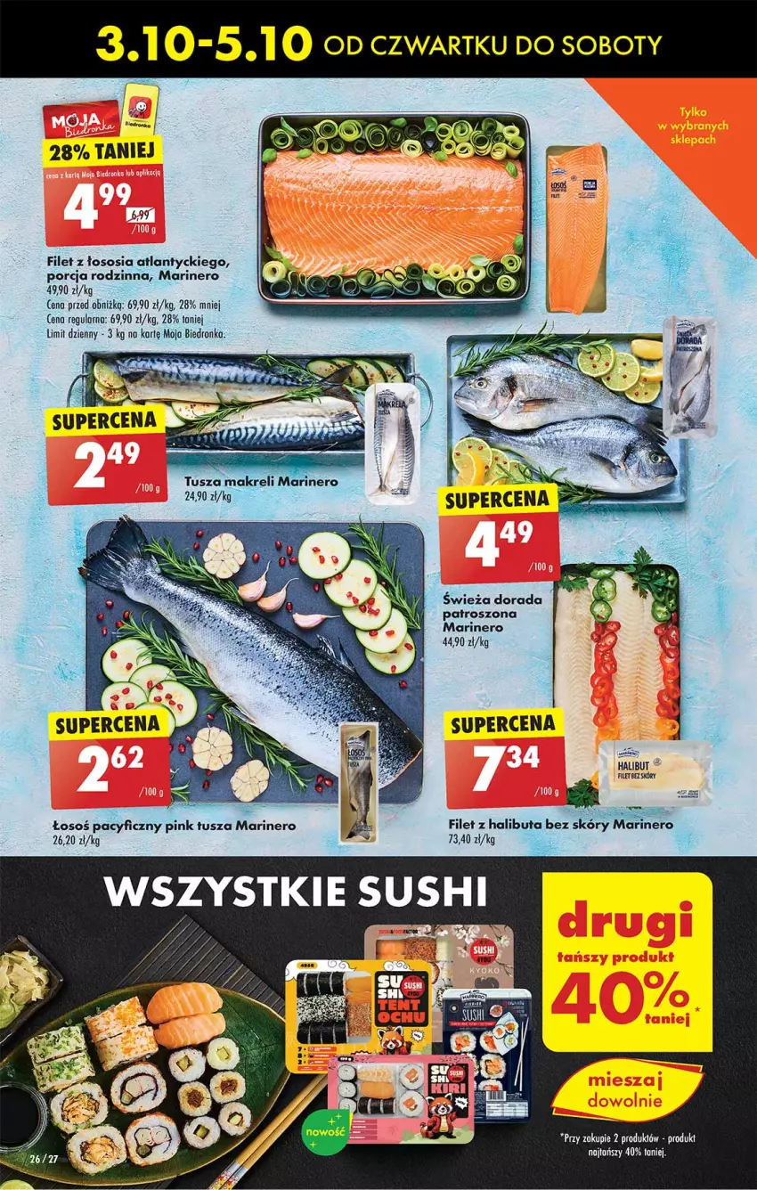 Gazetka promocyjna Biedronka - Od czwartku - ważna 03.10 do 09.10.2024 - strona 26 - produkty: Dron, Halibut, Mus, Por, Sos, Tusz