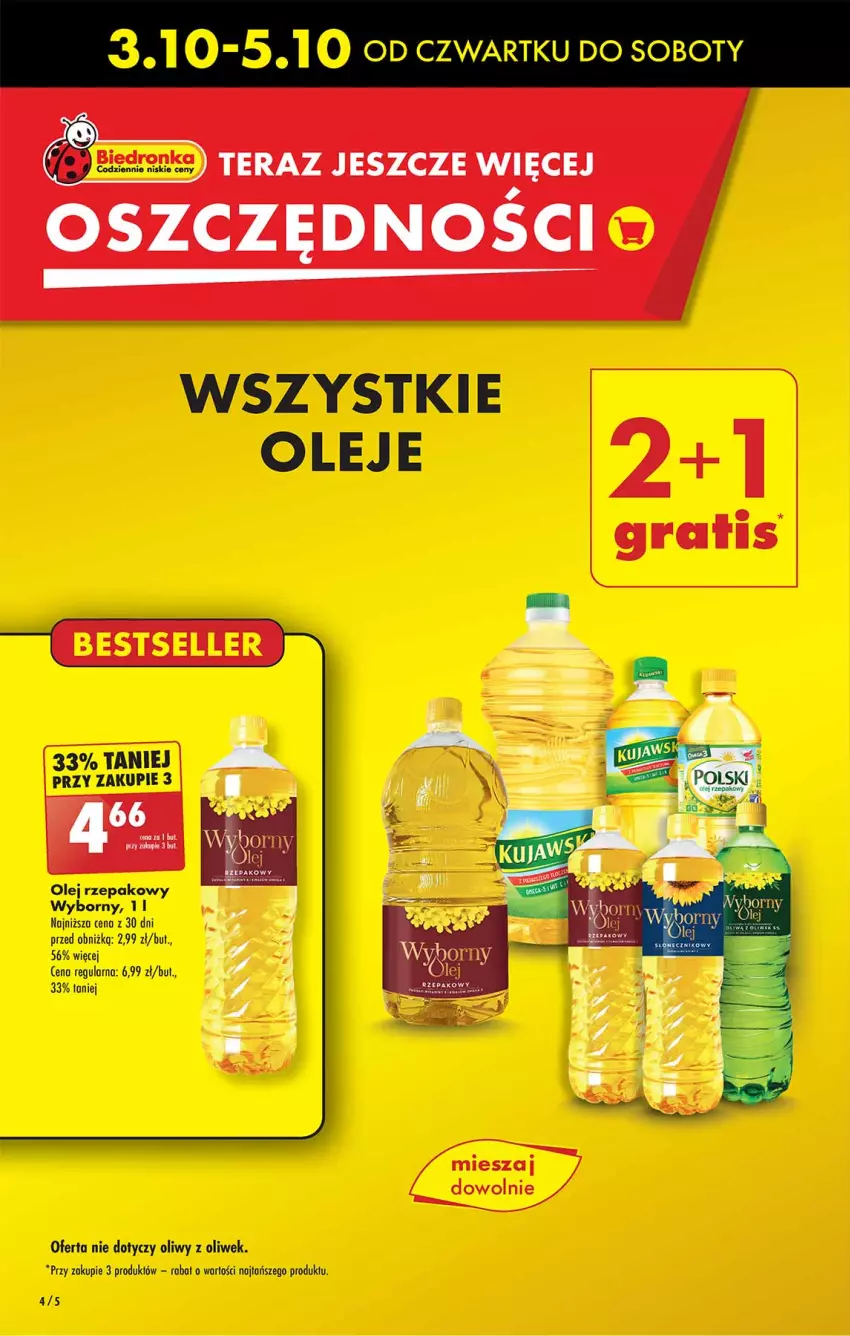 Gazetka promocyjna Biedronka - Od czwartku - ważna 03.10 do 09.10.2024 - strona 4 - produkty: Olej, Olej rzepakowy, Tera