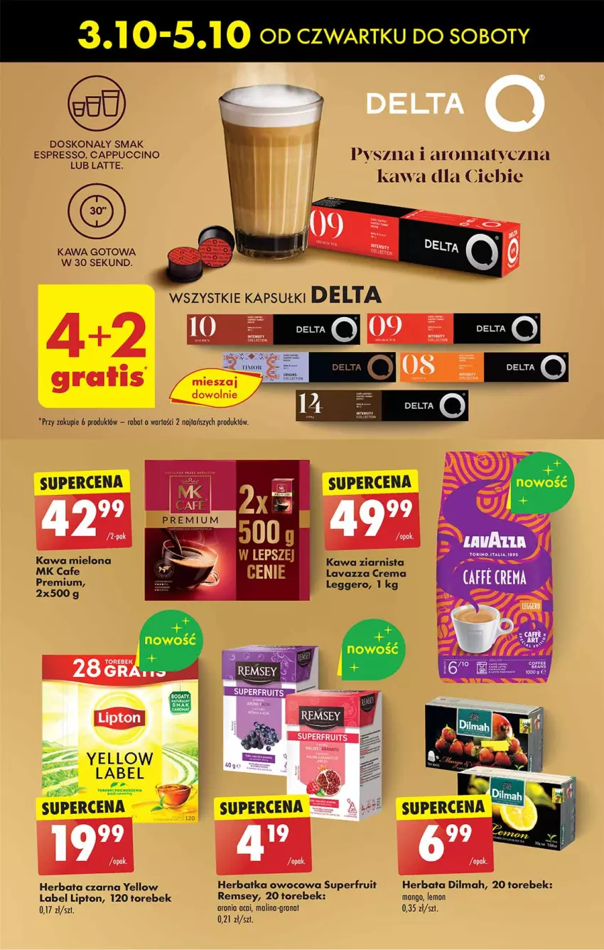 Gazetka promocyjna Biedronka - Od czwartku - ważna 03.10 do 09.10.2024 - strona 41 - produkty: Aronia, Cappuccino, Dilmah, Gra, Granat, Herbata, Herbata czarna, Kawa, Kawa mielona, Kawa ziarnista, Lavazza, Lipton, Mango