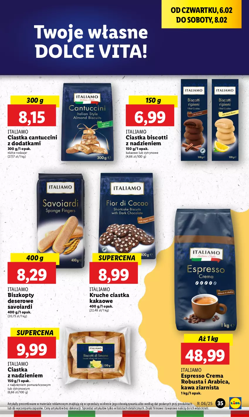 Gazetka promocyjna Lidl - GAZETKA - ważna 06.02 do 08.02.2025 - strona 43 - produkty: BIC, Biszkopty, Ciastka, Deser, Kakao, Kawa, Kawa ziarnista, Ser