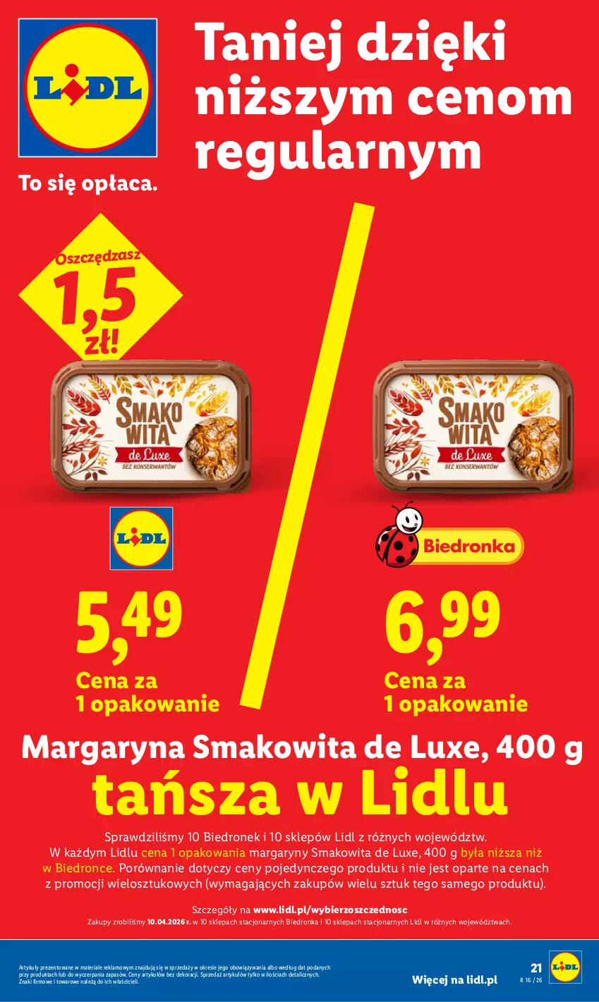 Gazetka promocyjna Lidl - Gazetka ważna od 20.04 do 22.04 - ważna 20.04 do 22.04.2026 - strona 21 - produkty: Dron, Margaryna, Por, Smakowita