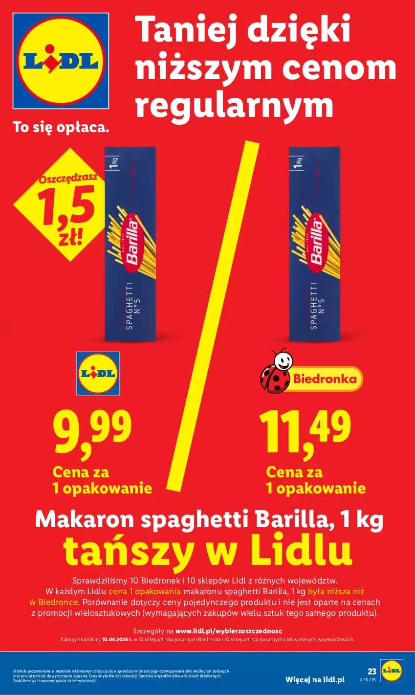 Gazetka promocyjna Lidl - Gazetka ważna od 20.04 do 22.04 - ważna 20.04 do 22.04.2026 - strona 23 - produkty: Barilla, Dron, Makaron, Por, Spaghetti