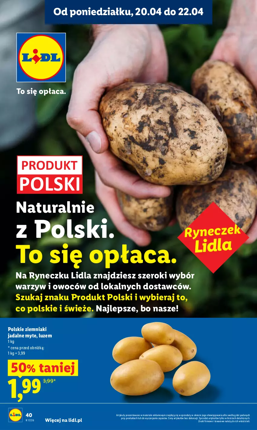Gazetka promocyjna Lidl - Gazetka ważna od 20.04 do 22.04 - ważna 20.04 do 22.04.2026 - strona 40 - produkty: O nas, Ziemniaki