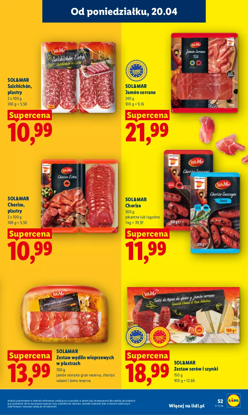 Gazetka promocyjna Lidl - Gazetka ważna od 20.04 do 22.04 - ważna 20.04 do 22.04.2026 - strona 53 - produkty: Gra, Jamón serrano, Salami, Ser