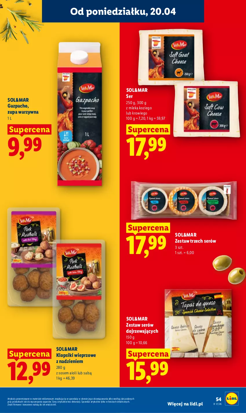 Gazetka promocyjna Lidl - Gazetka ważna od 20.04 do 22.04 - ważna 20.04 do 22.04.2026 - strona 55 - produkty: Klopsiki, Ser, Sos, Zupa