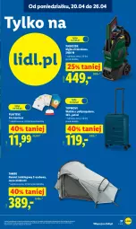 Gazetka promocyjna Lidl - Gazetka ważna od 20.04 do 22.04 - Gazetka - ważna od 22.04 do 22.04.2026 - strona 37 - produkty: Parkside, Top, Gra, Namiot, Walizka, Myjka ciśnieniowa