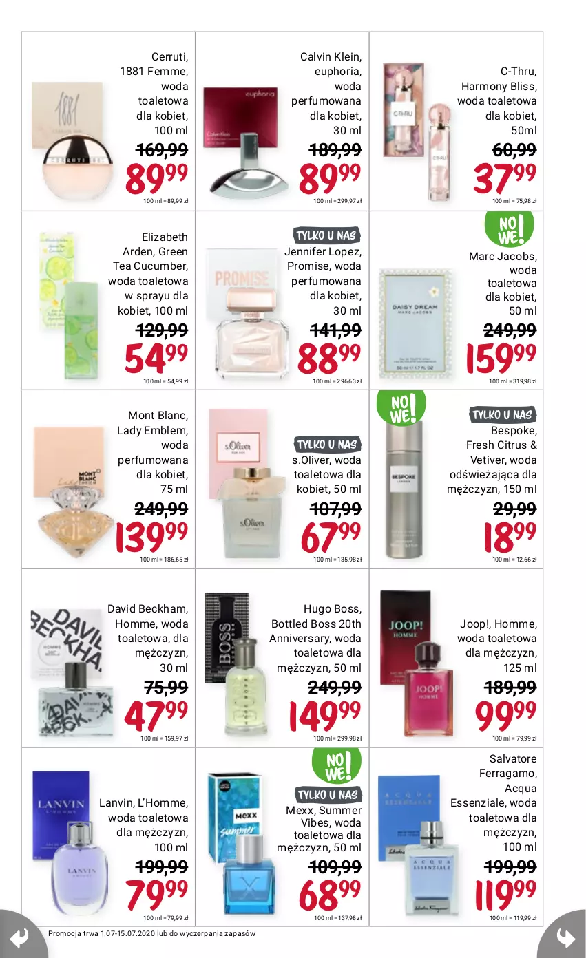 Gazetka promocyjna Rossmann - Lipiec I - ważna 01.07 do 15.06.2021 - strona 9 - produkty: C-Thru, Cerruti, David Beckham, Hugo Boss, Jacobs, JOOP!, Mexx, S.Oliver, Salvatore Ferragamo, Woda, Woda toaletowa