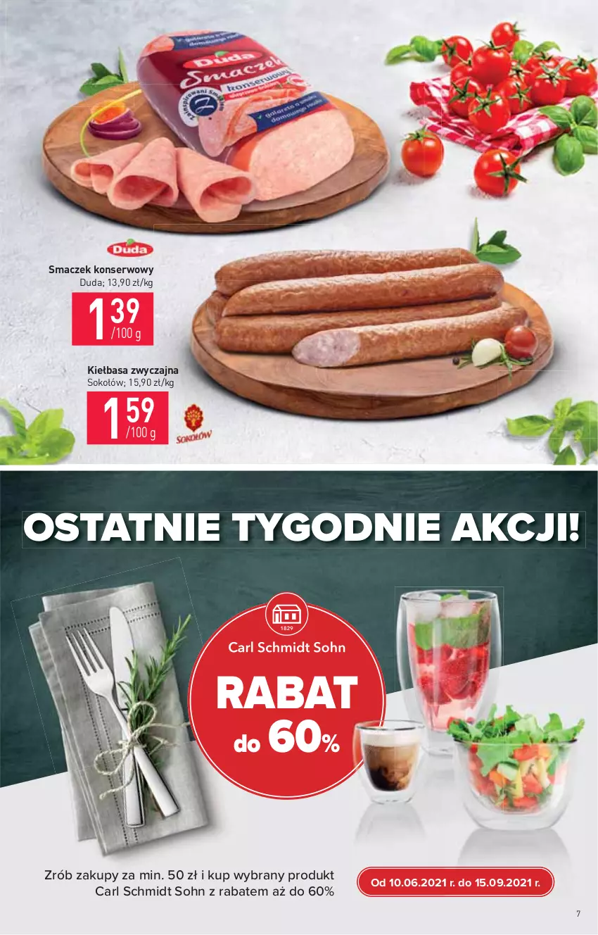 Gazetka promocyjna Stokrotka - Supermarket - ważna 09.09 do 15.09.2021 - strona 7 - produkty: Duda, Kiełbasa, Ser, Sok, Sokołów