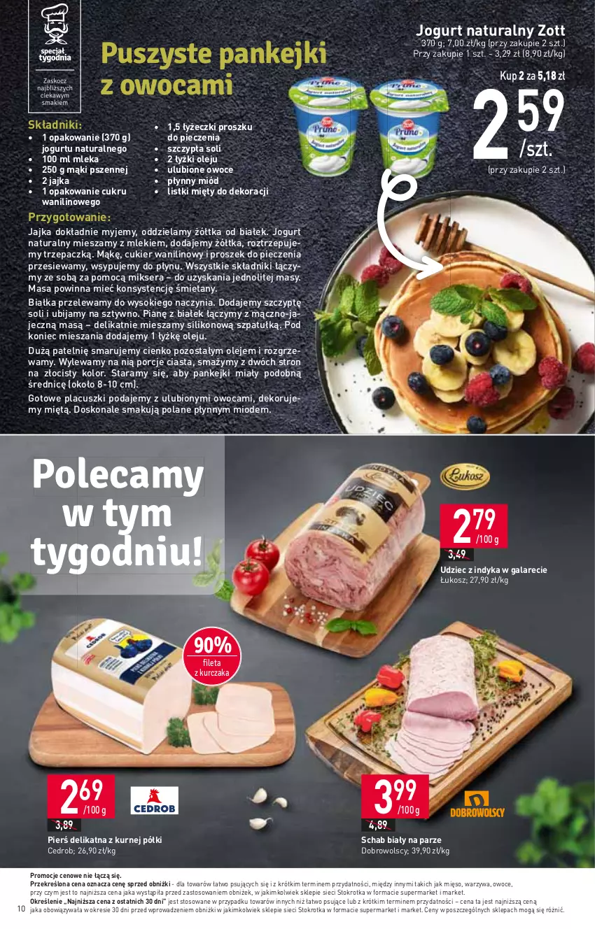 Gazetka promocyjna Stokrotka - Supermarket - ważna 25.01 do 31.01.2024 - strona 10 - produkty: Cukier, Cukier wanilinowy, Gala, Jogurt, Jogurt naturalny, Kosz, Mięso, Mikser, Miód, Olej, Owoce, Piec, Por, Proszek do pieczenia, Ser, Sok, Udziec z indyka, Udziec z indyka w galarecie, Warzywa, Zott