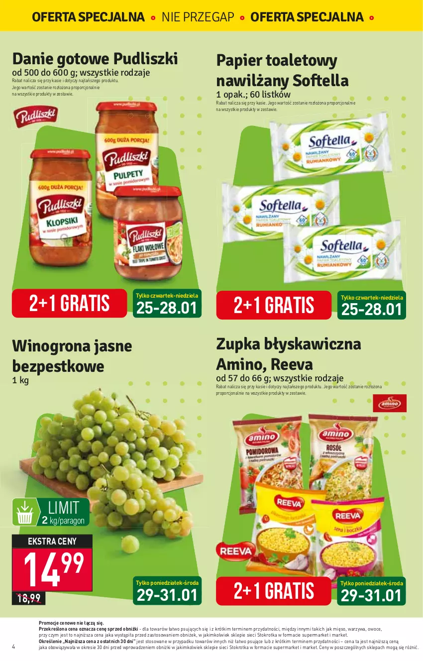 Gazetka promocyjna Stokrotka - Supermarket - ważna 25.01 do 31.01.2024 - strona 4 - produkty: Gra, HP, Mięso, Owoce, Papier, Papier toaletowy, Por, Warzywa