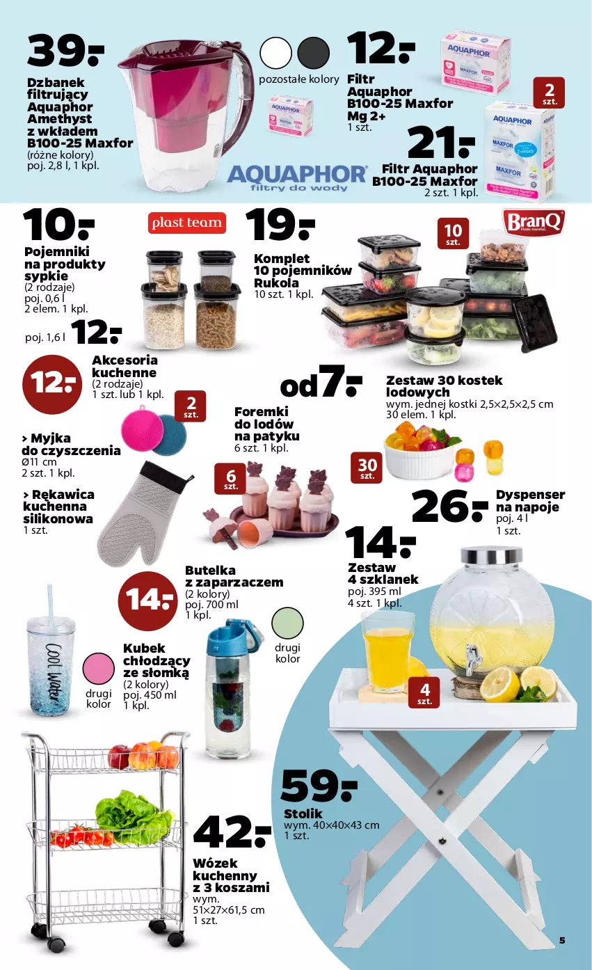 Gazetka promocyjna Netto - Gazetka non food - ważna 28.06 do 03.07.2021 - strona 5 - produkty: Aquaphor, Dzbanek, Dzbanek filtrujący, Foremki, Kosz, Kubek, Napoje, Pojemnik, Rękawica kuchenna, Rukola, Ser, Stek, Stolik, Wózek, Zaparzacz