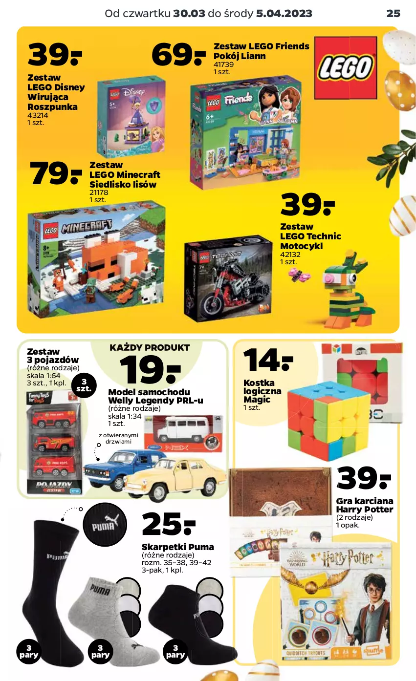 Gazetka promocyjna Netto - Akcesoria i dodatki - ważna 30.03 do 05.04.2023 - strona 9 - produkty: Disney, Drzwi, Gra, Harry Potter, Karp, LEGO, LEGO Friends, LEGO Minecraft, LEGO Technic, Minecraft, Pojazd, Puma, Skarpetki