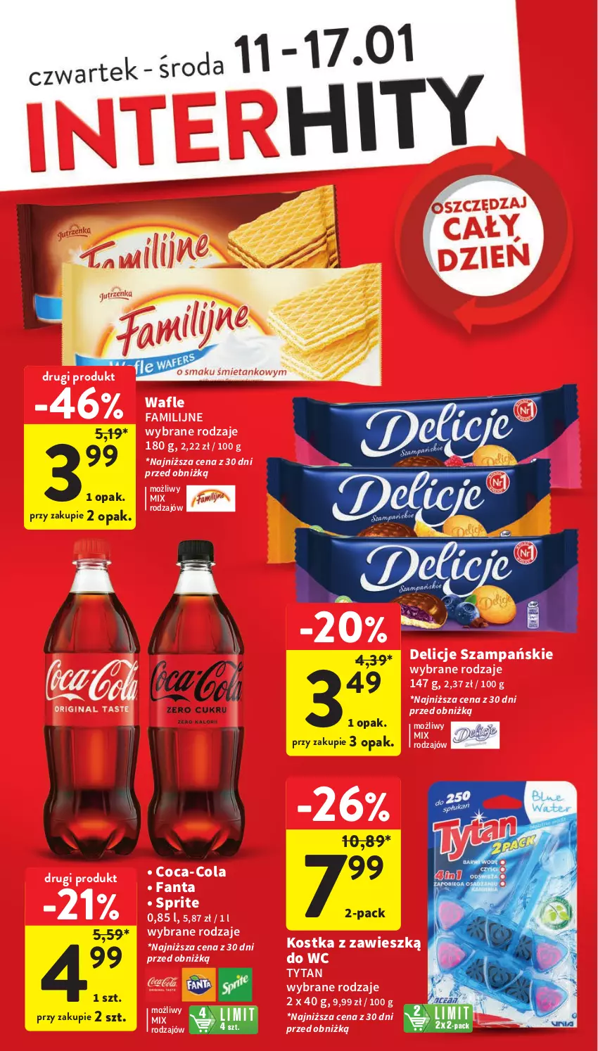 Gazetka promocyjna Intermarche - Gazetka Intermarche - ważna 11.01 do 17.01.2024 - strona 4 - produkty: Coca-Cola, Delicje, Fa, Fanta, Sprite, Tytan, Wafle