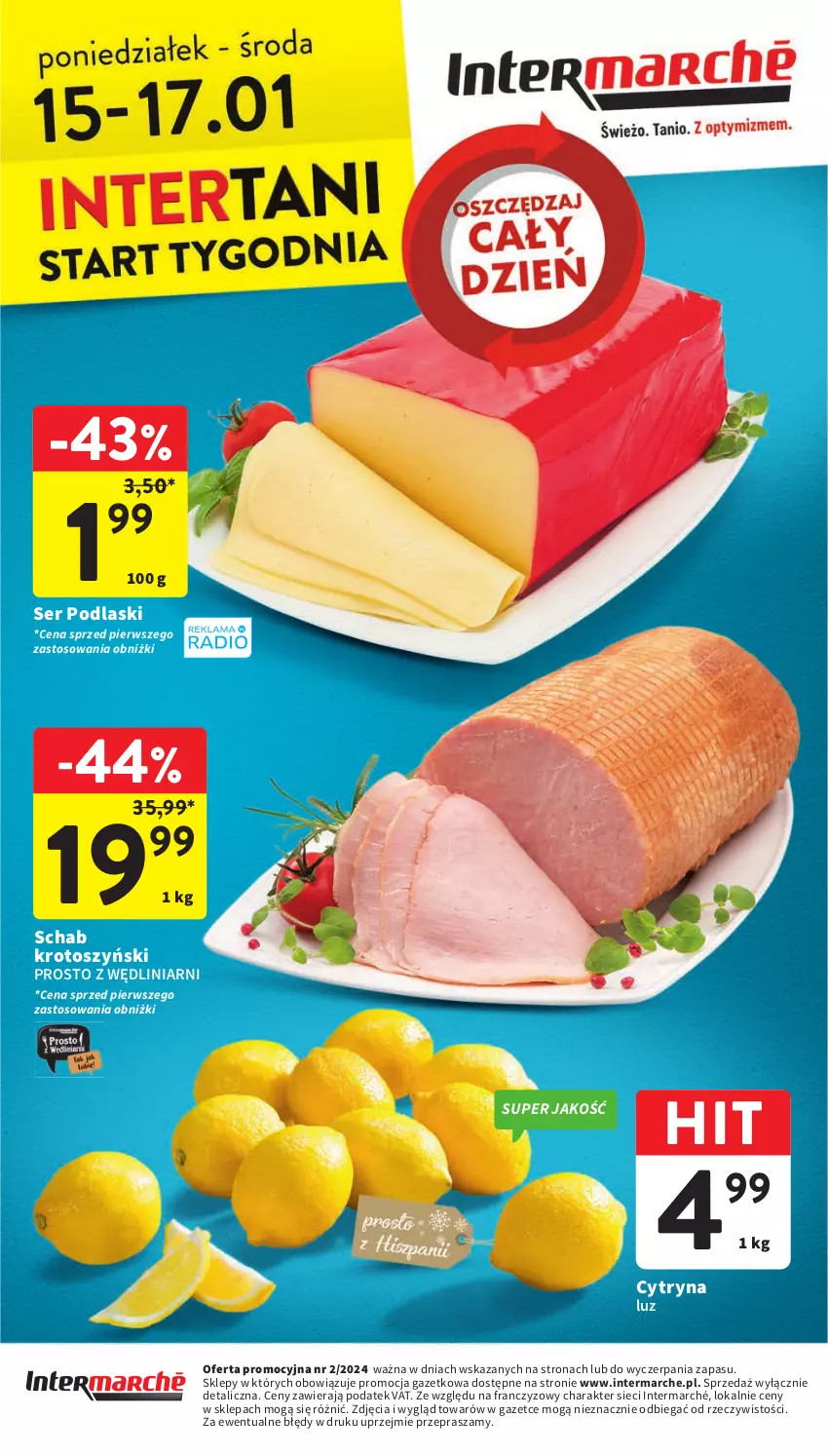 Gazetka promocyjna Intermarche - Gazetka Intermarche - ważna 11.01 do 17.01.2024 - strona 40 - produkty: Podlaski, Schab krotoszyński, Ser