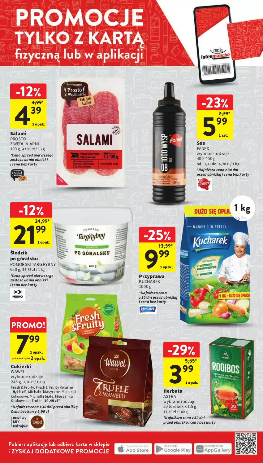 Gazetka promocyjna Intermarche - Gazetka Intermarche - ważna 11.01 do 17.01.2024 - strona 8 - produkty: Cukier, Cukierki, Fa, Herbata, Kokos, Kucharek, Michałki, Salami, Sos, Wawel