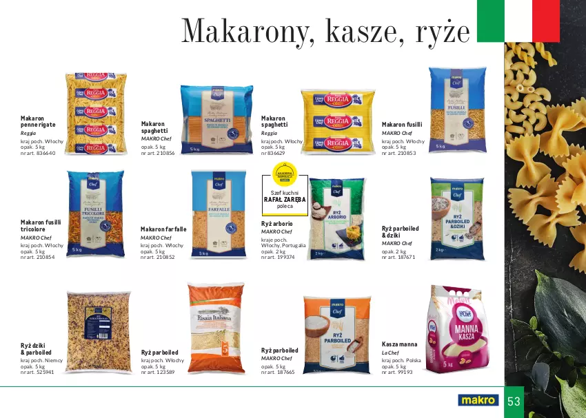 Gazetka promocyjna Makro - Tak smakuje Italia 2022 - ważna 01.05 do 30.06.2022 - strona 53 - produkty: Fa, Kasza, Makaron, Penne, Por, Ryż, Ryż parboiled, Spaghetti