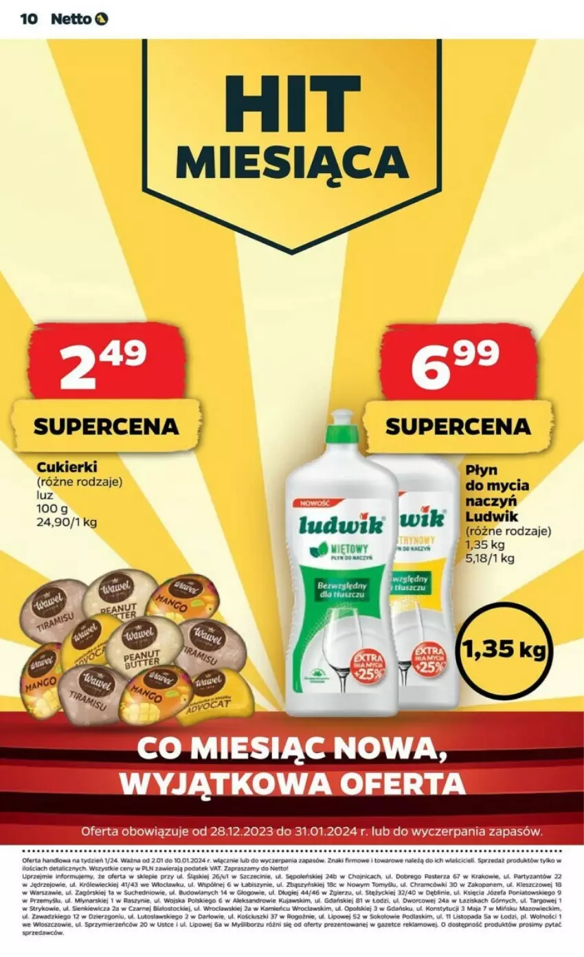 Gazetka promocyjna Netto - ważna 02.01 do 10.01.2024 - strona 2 - produkty: Cukier, Cukierki, Do mycia naczyń, Fa, Kiwi, Ludwik, Płyn do mycia, Płyn do mycia naczyń, Podlaski, Sok, Stock