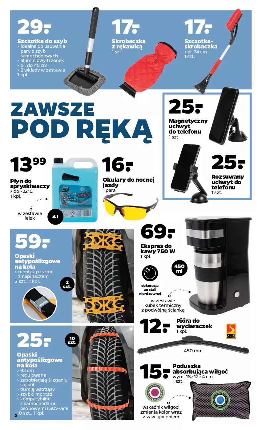 Gazetka promocyjna Netto - Gazetka non food - ważna 03.01 do 08.01.2022 - strona 2 - produkty: Kask, Kubek, Kubek termiczny, LG, Płyn do spryskiwaczy, Poduszka, Skrobaczka, Szczotka, Telefon, Uchwyt do telefonu