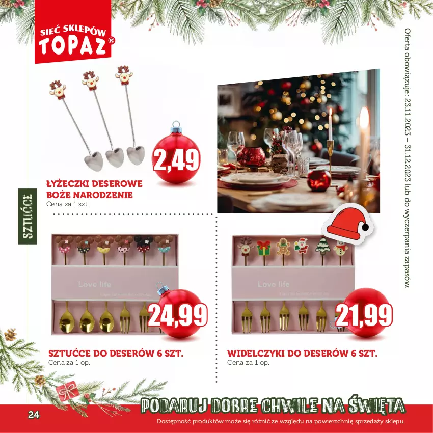 Gazetka promocyjna Topaz - Gazetka - ważna 30.11 do 31.12.2023 - strona 24 - produkty: Deser, Ser