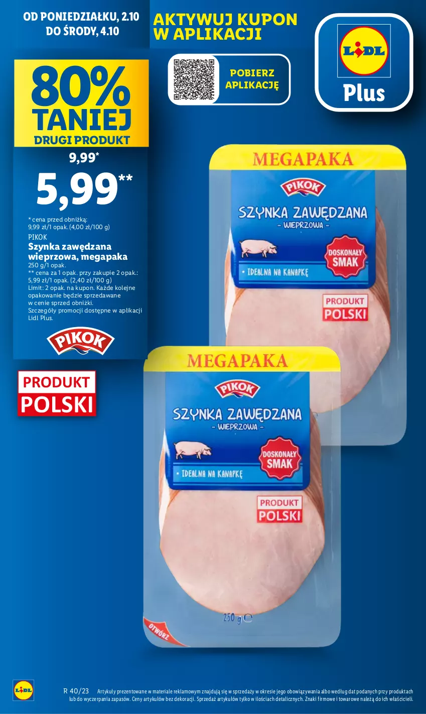 Gazetka promocyjna Lidl - GAZETKA - ważna 02.10 do 04.10.2023 - strona 12 - produkty: Olej, PIKOK, Szynka