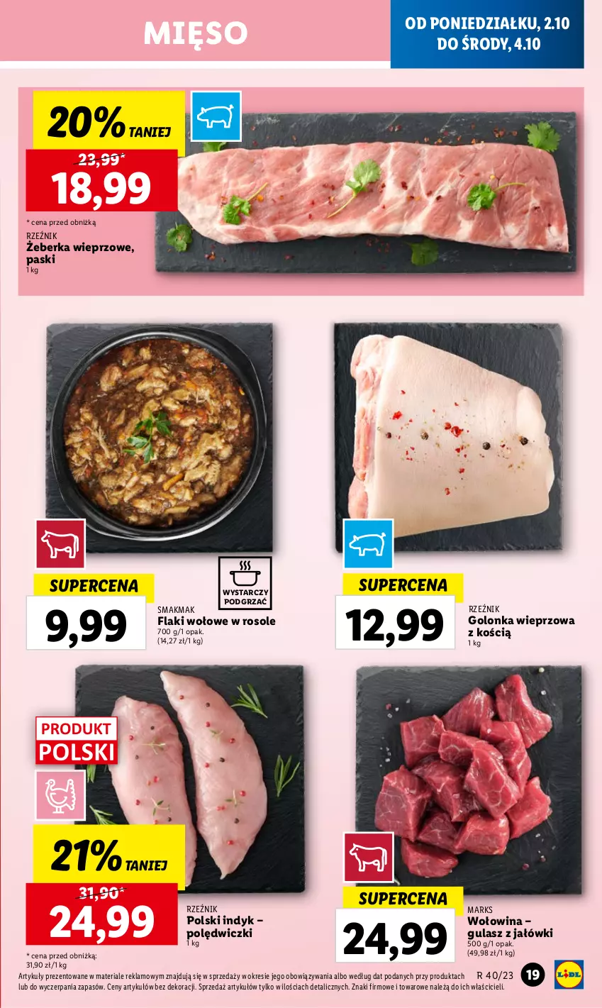 Gazetka promocyjna Lidl - GAZETKA - ważna 02.10 do 04.10.2023 - strona 27 - produkty: Flaki, Flaki wołowe, Golonka wieprzowa, Mięso, Wołowina