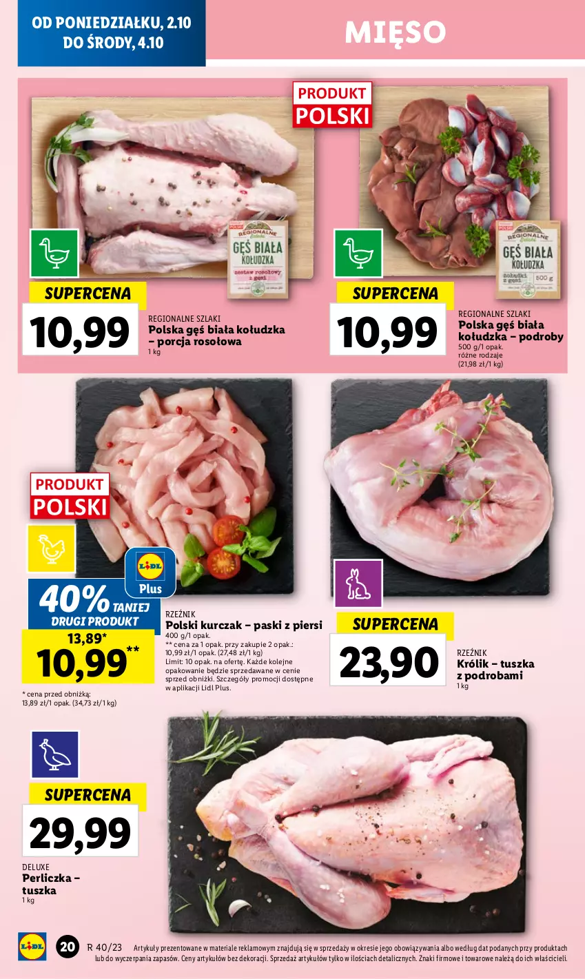 Gazetka promocyjna Lidl - GAZETKA - ważna 02.10 do 04.10.2023 - strona 28 - produkty: Królik, Kurczak, Mięso, Olej, Perliczka, Por, Tusz