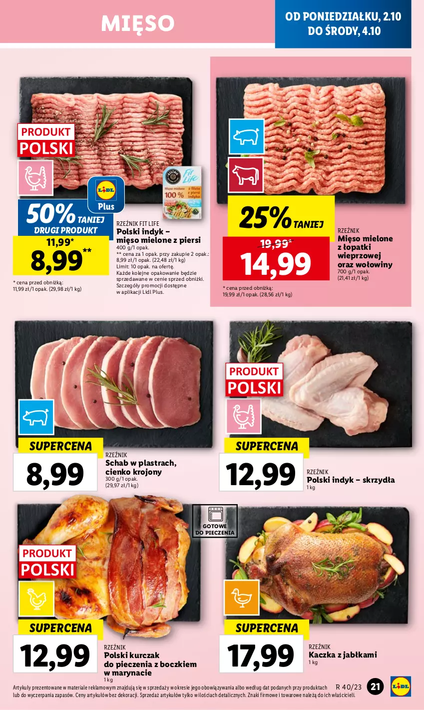 Gazetka promocyjna Lidl - GAZETKA - ważna 02.10 do 04.10.2023 - strona 29 - produkty: Jabłka, Kaczka, Kurczak, Mięso, Mięso mielone, Mięso mielone z łopatki wieprzowej, Olej, Piec