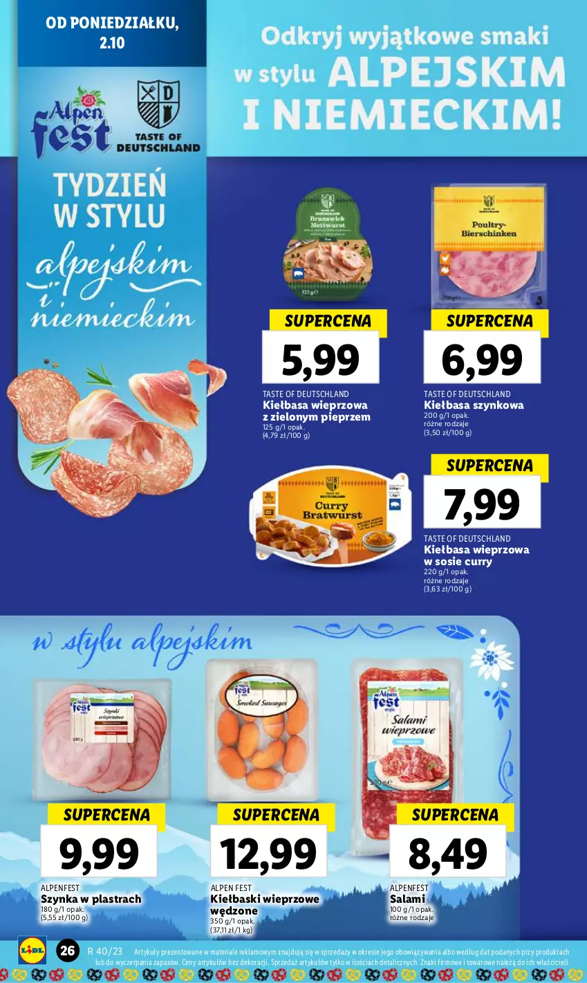 Gazetka promocyjna Lidl - GAZETKA - ważna 02.10 do 04.10.2023 - strona 34 - produkty: Kiełbasa, Kiełbasa szynkowa, Pieprz, Salami, Sos, Szynka