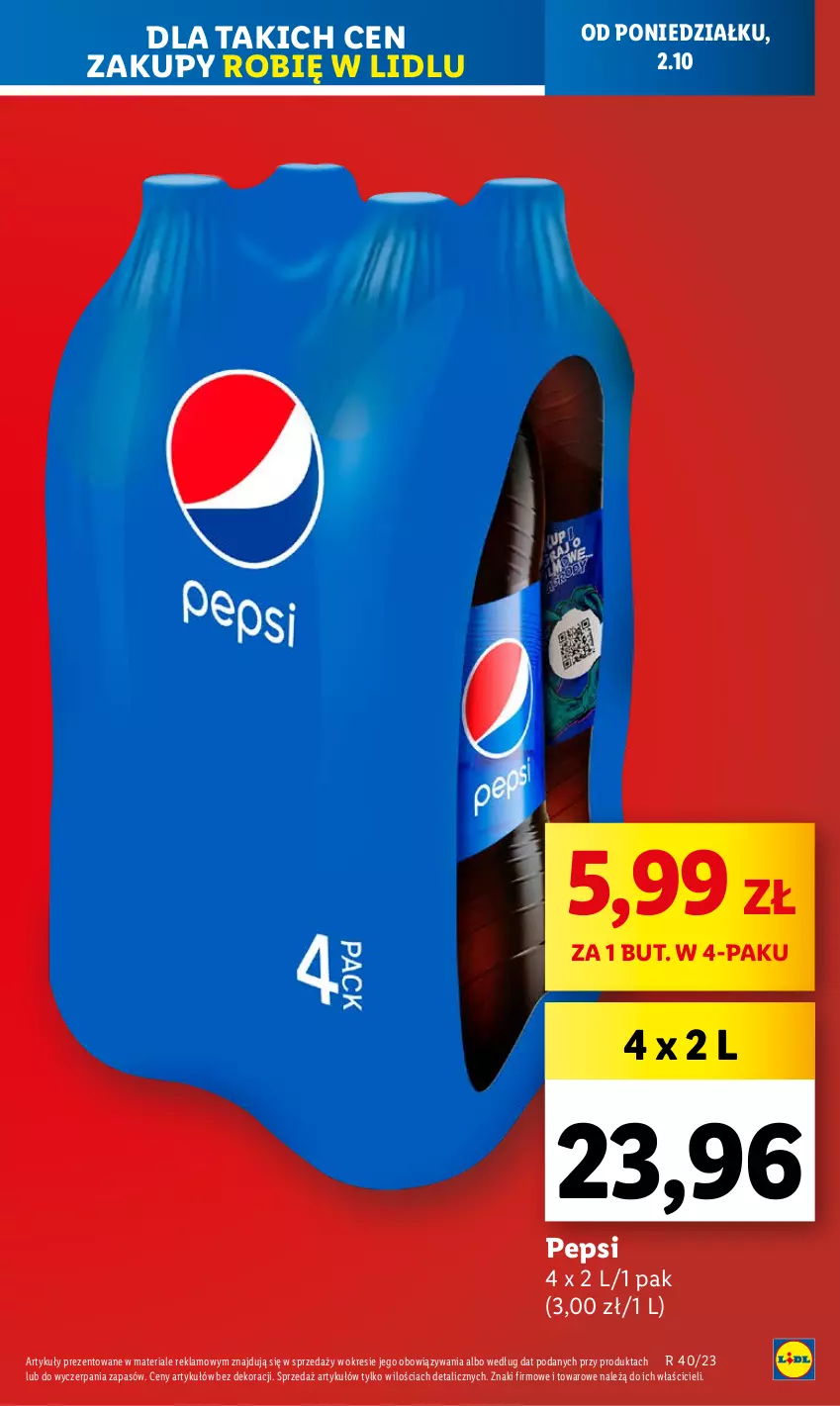 Gazetka promocyjna Lidl - GAZETKA - ważna 02.10 do 04.10.2023 - strona 5 - produkty: Pepsi