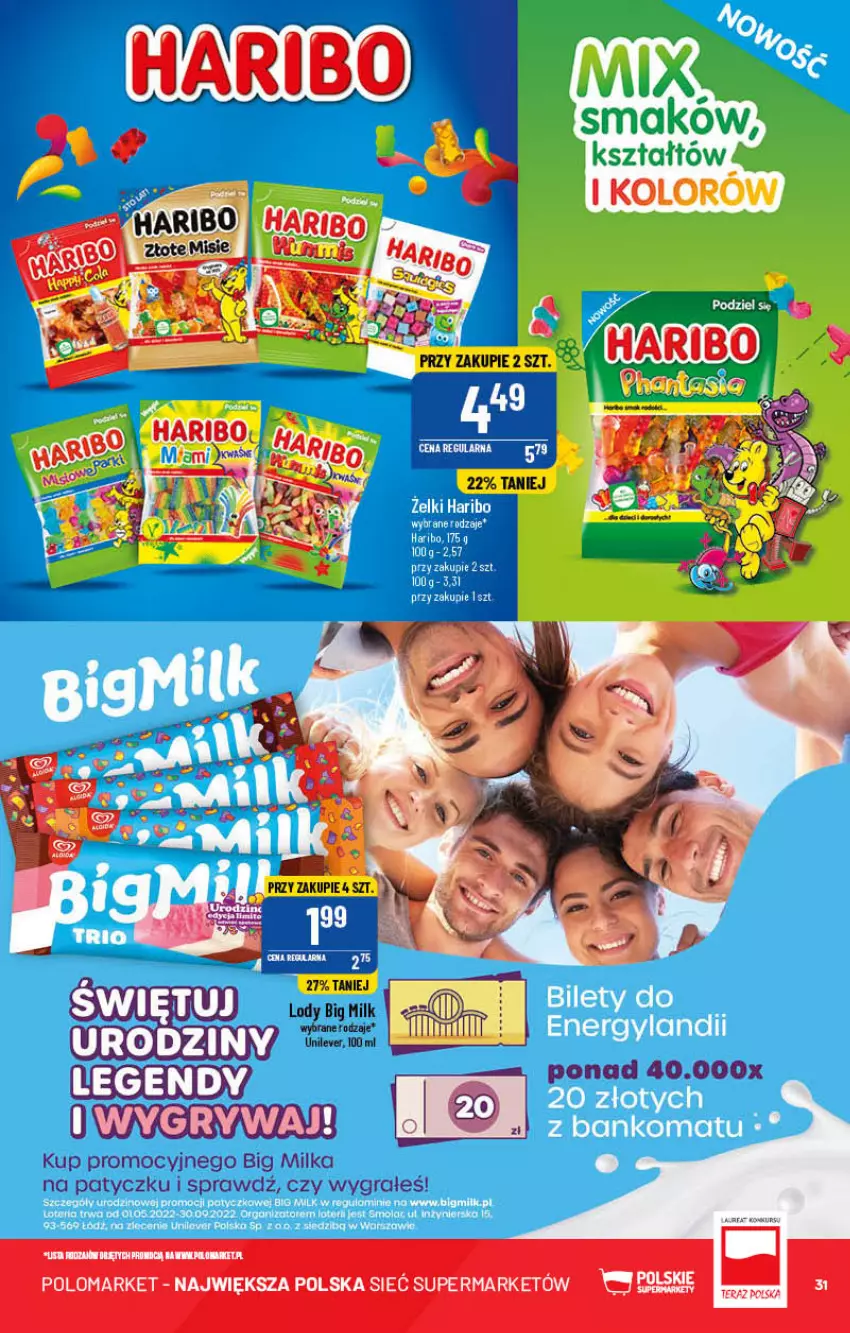 Gazetka promocyjna PoloMarket - Gazetka pomocyjna - ważna 01.06 do 07.06.2022 - strona 31 - produkty: Big Milk, Gra, Haribo, Milka