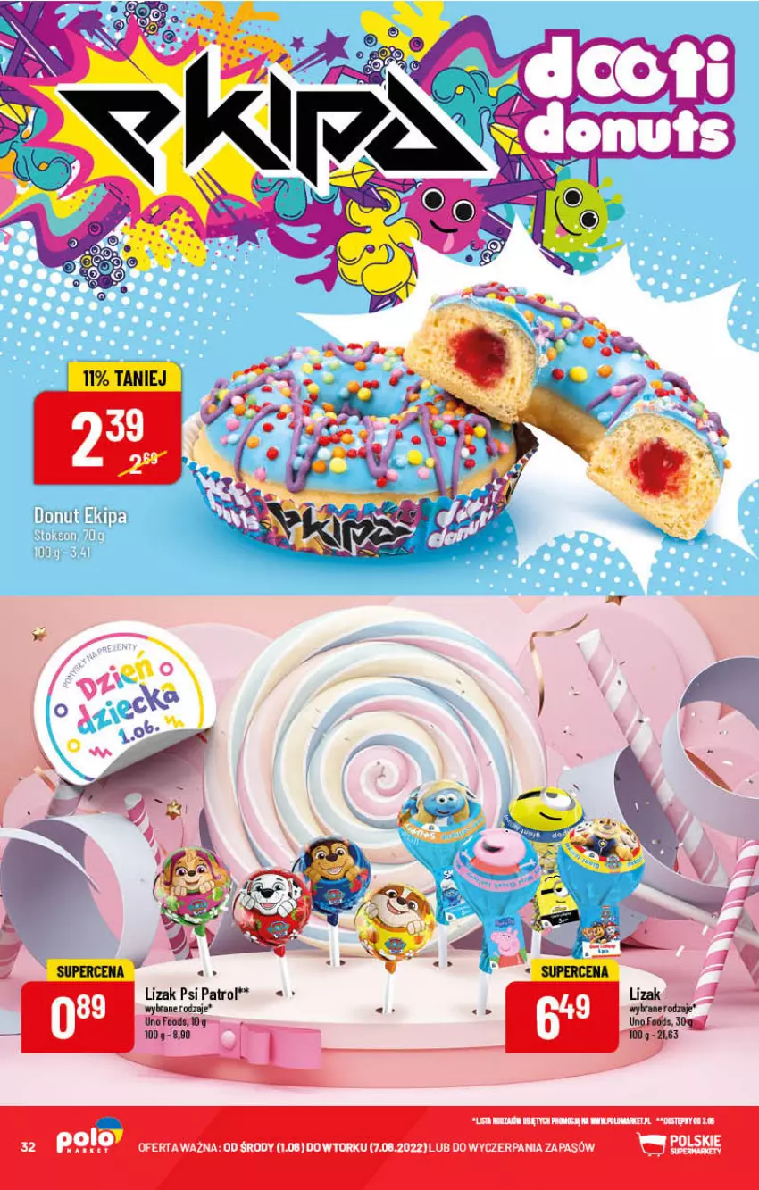 Gazetka promocyjna PoloMarket - Gazetka pomocyjna - ważna 01.06 do 07.06.2022 - strona 32 - produkty: Donut, Psi Patrol