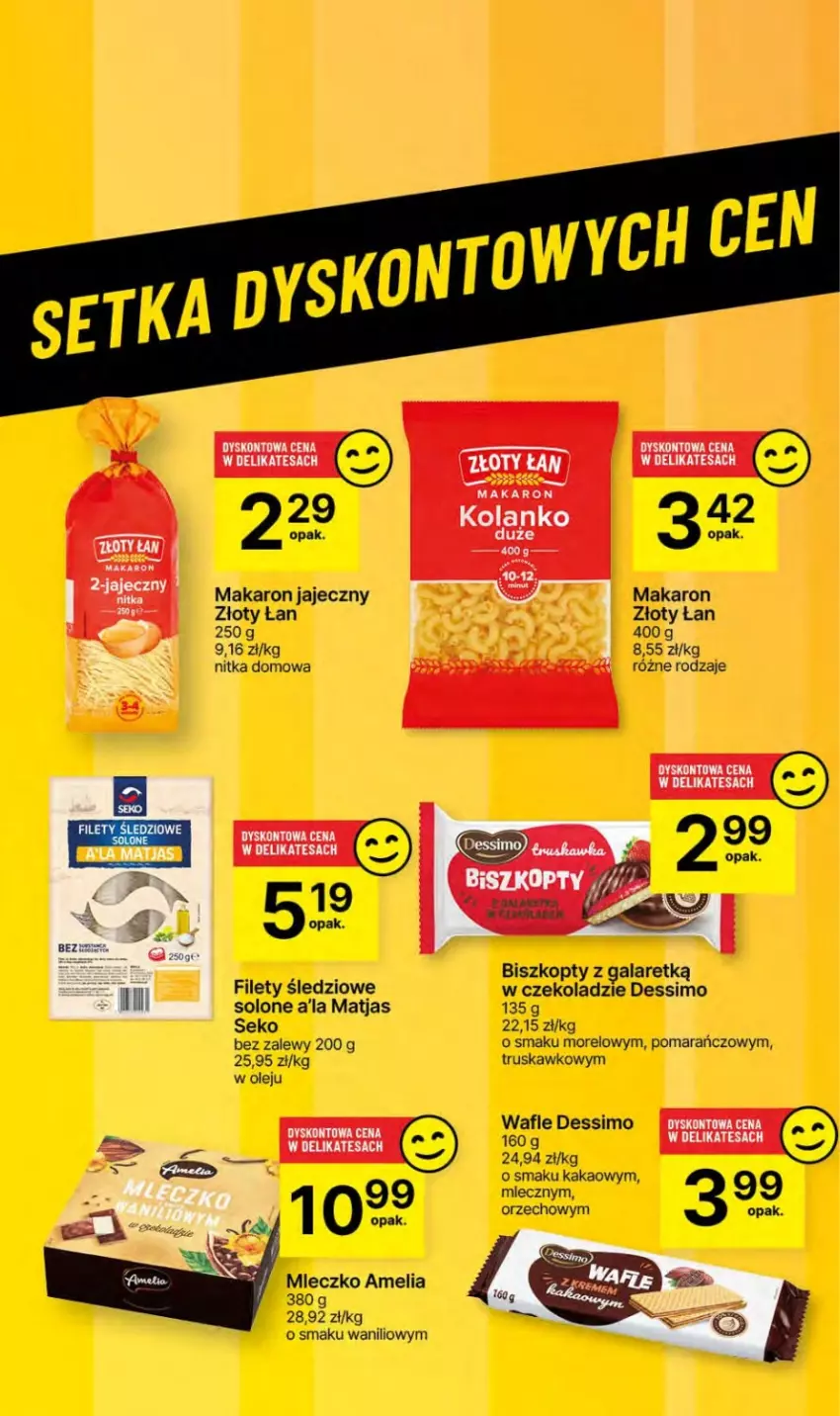 Gazetka promocyjna Delikatesy Centrum - NOWA GAZETKA Delikatesy Centrum od 4 kwietnia! 4-10.04.2024 - ważna 04.04 do 10.04.2024 - strona 40 - produkty: Biszkopty, Gala, Kakao, Makaron, Matjas, Mleczko, Olej, SEKO, Wafle