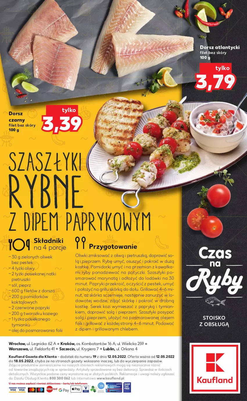 Gazetka promocyjna Kaufland - RYBY - ważna 12.05 do 18.05.2022 - strona 2 - produkty: Chleb, Dorsz, Fa, Grill, Kawa, Olej, Oliwki, Orka, Pieprz, Pomidorki, Por, Ser, Serek, Sól, Stek, Wagi