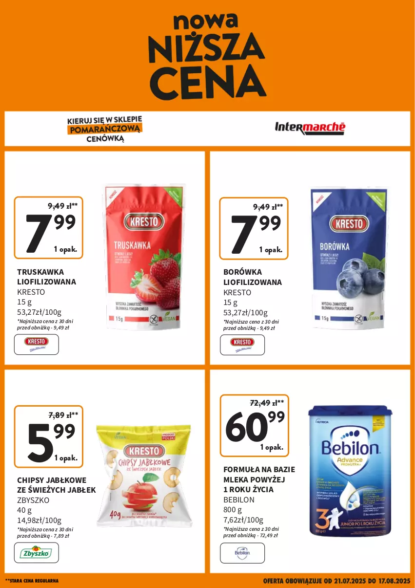 Gazetka promocyjna Intermarche - Gazetka Intermarche - ważna 21.07 do 16.08.2025 - strona 1 - produkty: BEBILON, Borówka, Chipsy