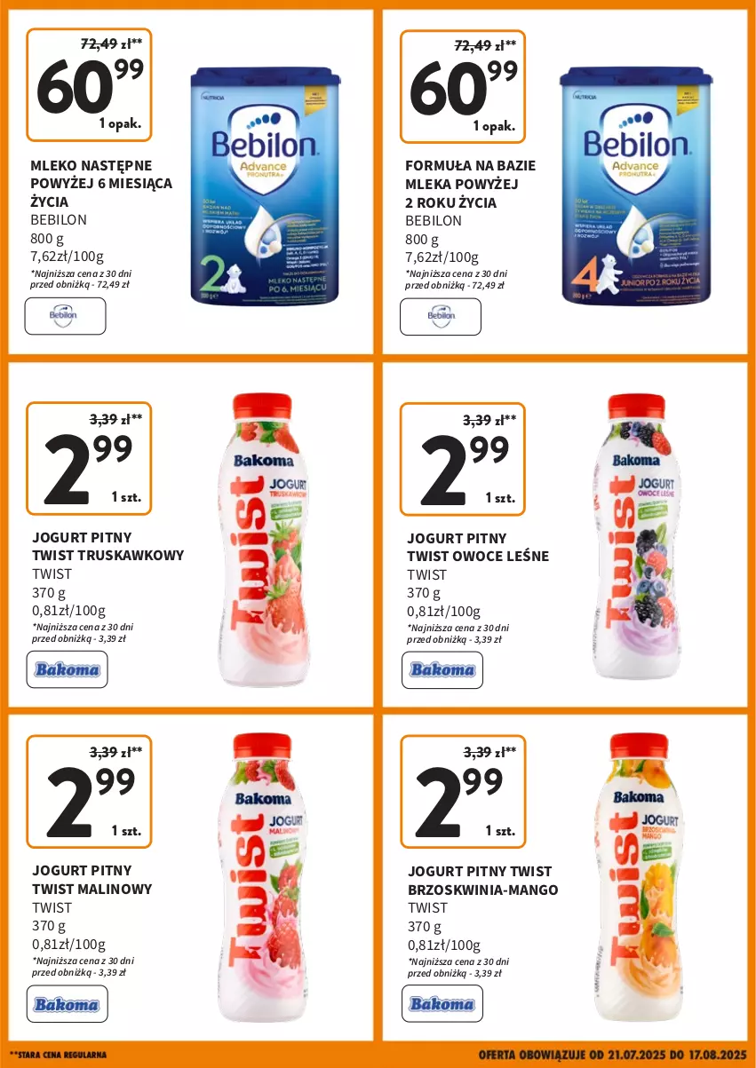 Gazetka promocyjna Intermarche - Gazetka Intermarche - ważna 21.07 do 16.08.2025 - strona 2 - produkty: BEBILON, Jogurt, Jogurt pitny, Mango, Mleko, O nas, Owoce