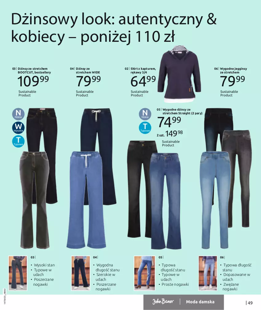 Gazetka promocyjna Bonprix - PASTELOWY LOOK - ważna 06.03 do 06.09.2023 - strona 51 - produkty: Dżinsy, Gin, Sok