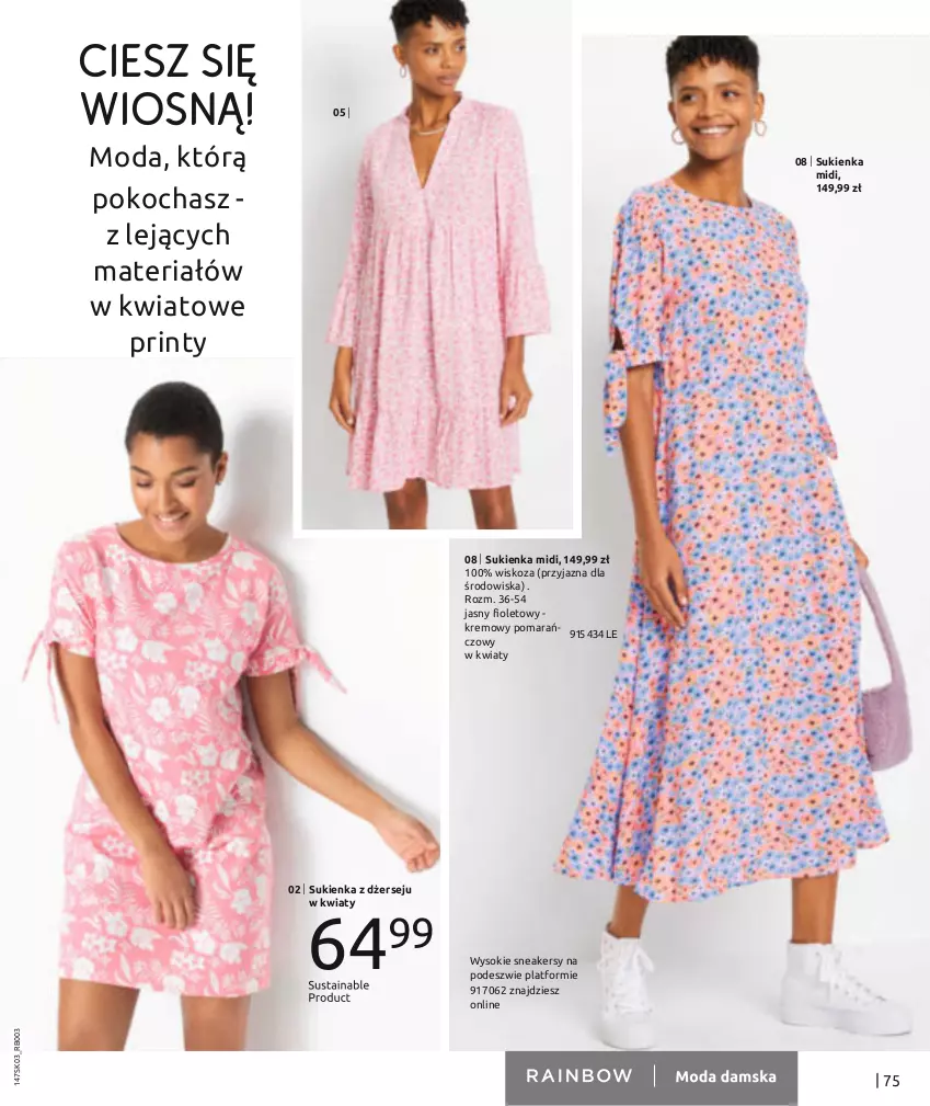 Gazetka promocyjna Bonprix - PASTELOWY LOOK - ważna 06.03 do 06.09.2023 - strona 77 - produkty: Koc, Moda, Sneakersy, Sok, Sukienka