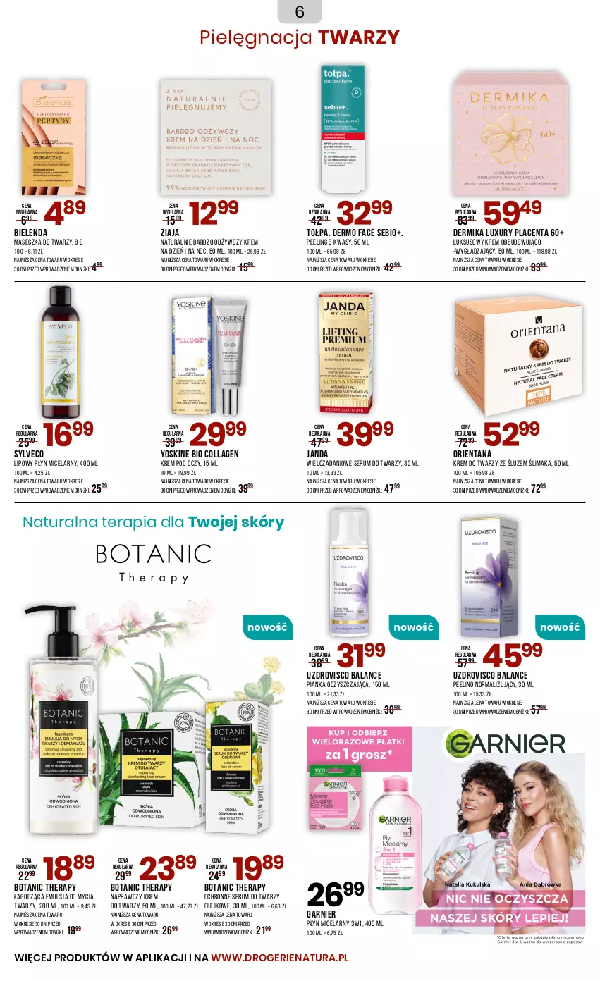 Gazetka promocyjna Drogerie Natura - Gazetka Drogerie Natura - ważna 23.05 do 04.06.2025 - strona 6 - produkty: Bielenda, Danio, Dermika, Emulsja, Emulsja do mycia, Fa, Garnier, Krem do twarzy, Krem na dzień, Krem na dzień i na noc, Krem pod oczy, Olej, Peeling, Płyn micelarny, Rum, Ser, Serum, Serum do twarzy, Tera, Tołpa, Yoskine, Ziaja