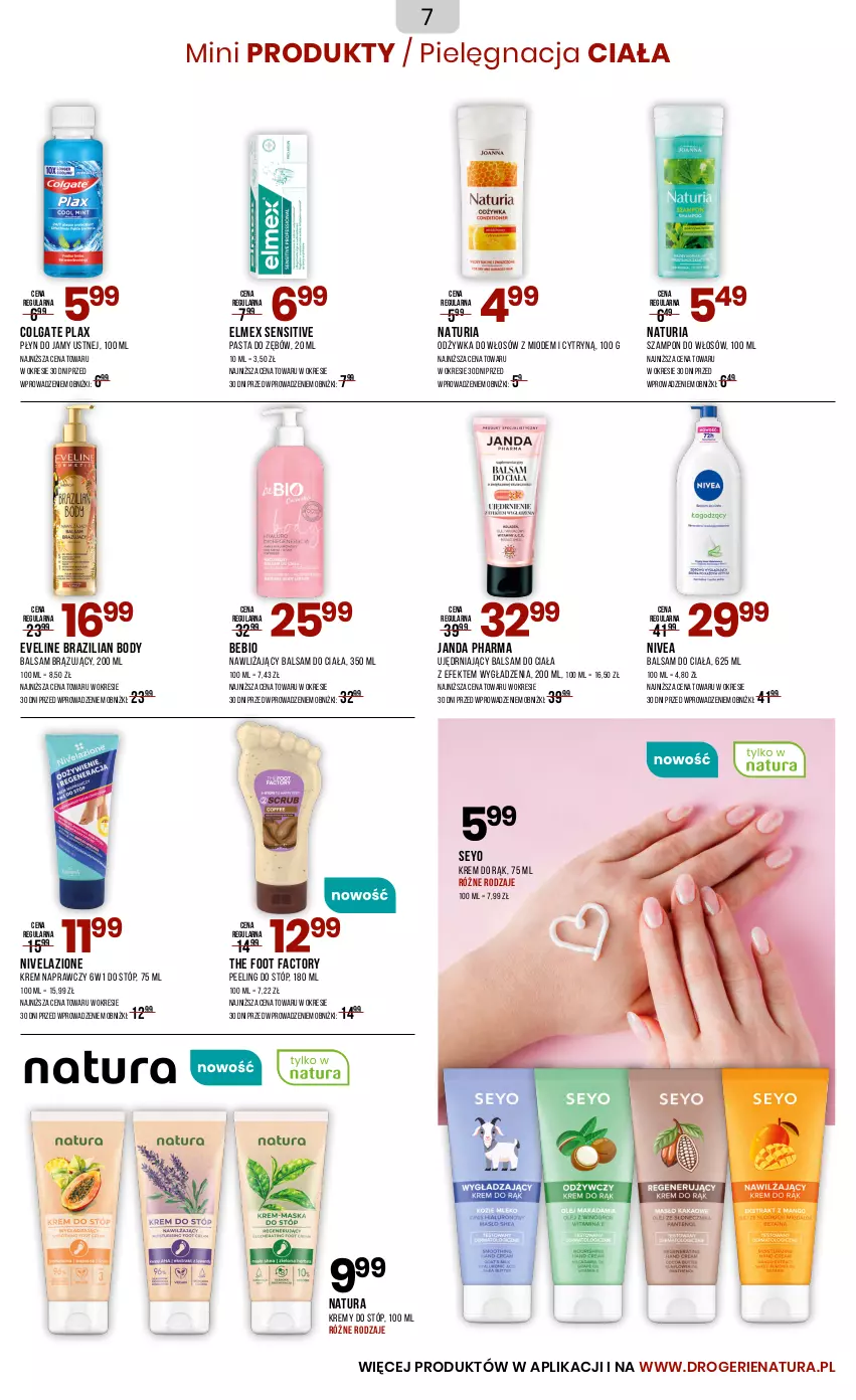 Gazetka promocyjna Drogerie Natura - Gazetka Drogerie Natura - ważna 23.05 do 04.06.2025 - strona 7 - produkty: Balsam do ciała, Body, Colgate, Elmex, Eveline, Fa, Krem do rąk, LG, Nivea, Nivelazione, Odżywka, Pasta do zębów, Peeling, Szampon